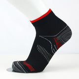 L XL Ankle Compression Socks for Foot Support and Daily Comfort Unisex - Black-Red - Extra Image