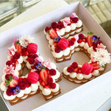 10 Inch Silicone Number Cake Mould Birthday Baking Pan Fondant Tools - 6 or 9 - 45-Degree Angle