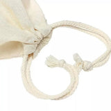 10X Canvas Cotton Drawstring Bags Linen Calico Tote Gift Storage Pouches - 8x10cm - Close-Up Angle