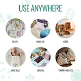 10X Canvas Cotton Drawstring Bags Linen Calico Tote Gift Storage Pouches - 8x10cm - Extra Image
