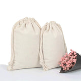 10X Canvas Cotton Drawstring Bags Linen Calico Tote Gift Storage Pouches - 25x35cm - Extra Image