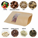 10x 12*20+4cm Stand Up Bag Kraft Paper Seal Packaging Window Zip Lock Pouch - 10 PCS - Top-Down View
