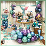 Metallic Latex Balloons 12 Inch Chrome Party Balloons for Birthday Wedding Decoration - Light Green 10PCS - Front View