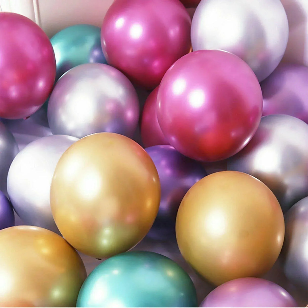Metallic Latex Balloons 12 Inch Chrome Party Balloons for Birthday Wedding Decoration - Blue 10PCS