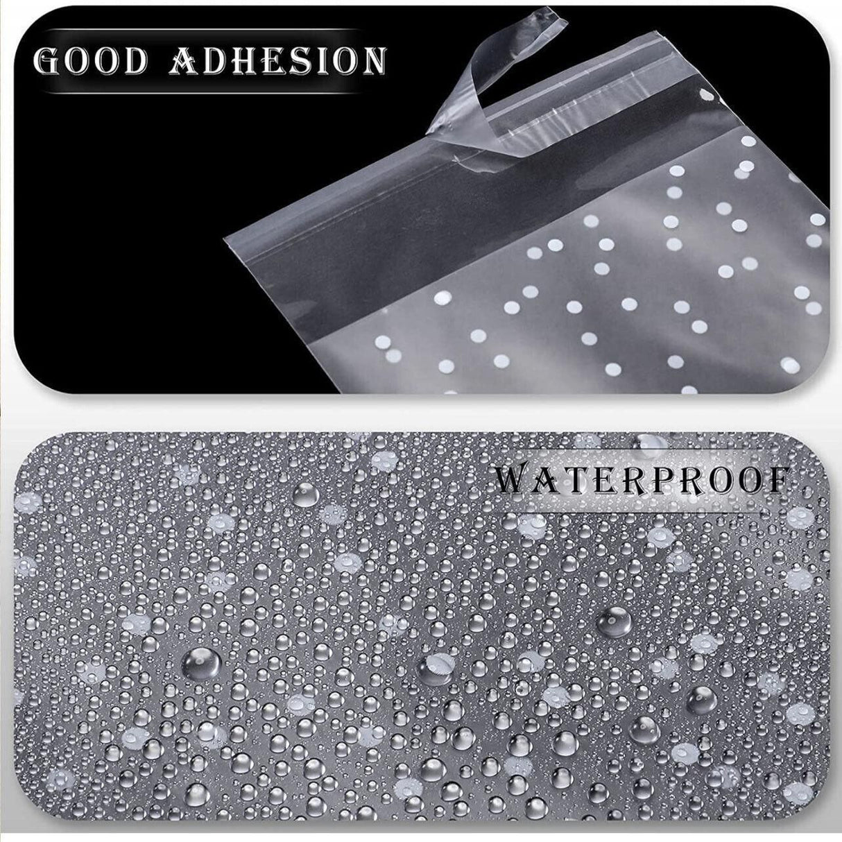 Clear Dotted Self Seal Bags for Cookies Candy Bakery Packaging 100 Pieces Set - 10cm*10cm
