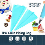 2/4PCS Reusable Silicone Pastry Bag DIY Icing Bags Cream Cake Decorating - 2 PCS(18 inch *2) - Front View