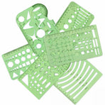11Pcs Plastic Geometric Template Ruler Stencil Set Measuring Tool - 11 PCS