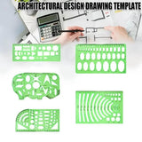 11Pcs Plastic Geometric Template Ruler Stencil Set Measuring Tool - 11 PCS - Side View