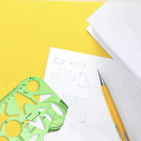 11Pcs Plastic Geometric Template Ruler Stencil Set Measuring Tool - 11 PCS - 45-Degree Angle