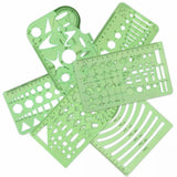 11Pcs Plastic Geometric Template Ruler Stencil Set Measuring Tool - 11 PCS - Rear View