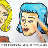 12 Colours Acrylic Paint Pens Markers Skin Tone - Top-Down View
