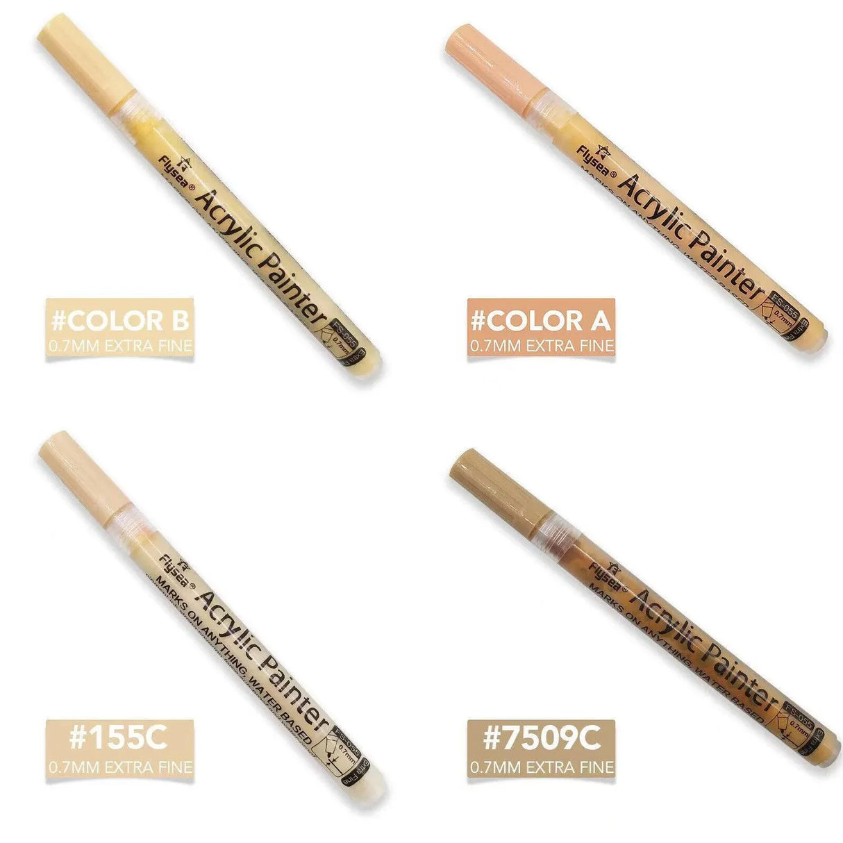 12 Colours Acrylic Paint Pens Markers Skin Tone