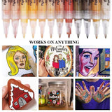 12 Colours Acrylic Paint Pens Markers Skin Tone