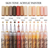 12 Colours Acrylic Paint Pens Markers Skin Tone