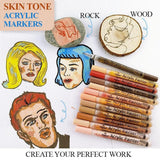 12 Colours Acrylic Paint Pens Markers Skin Tone - Extra Image