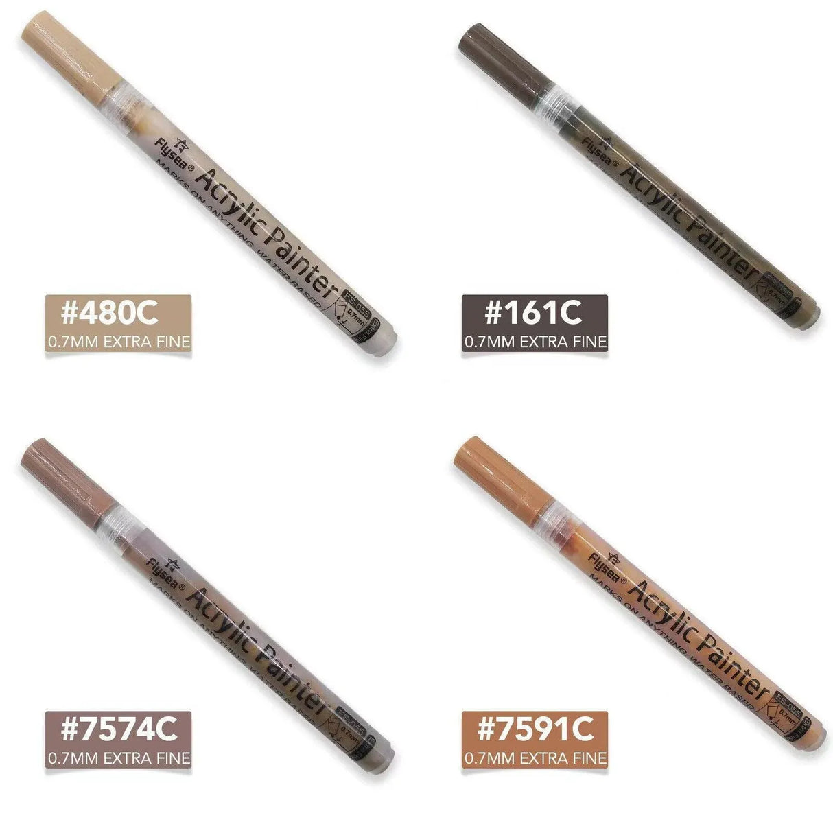 12 Colours Acrylic Paint Pens Markers Skin Tone