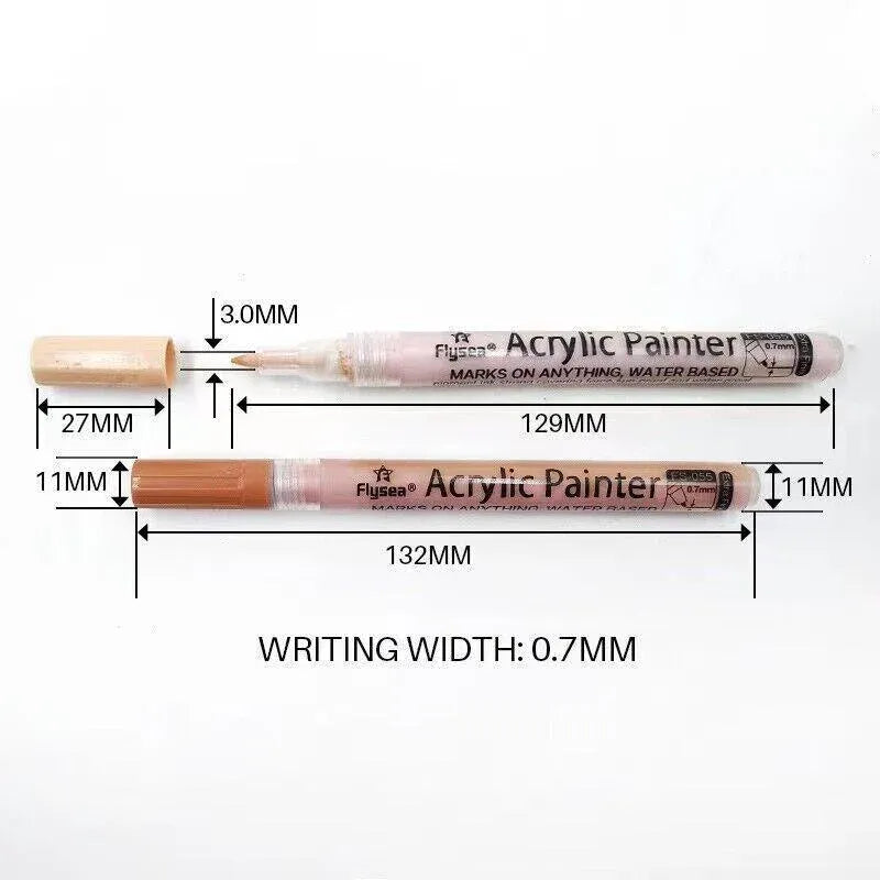 12 Colours Acrylic Paint Pens Markers Skin Tone