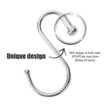 7cm Stainless Steel S Shape Hooks Kitchen Hanger Rack Clothes Hanging Plant Holders - 5PCS - Rear View
