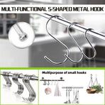 7cm Stainless Steel S Shape Hooks Kitchen Hanger Rack Clothes Hanging Plant Holders - 20PCS