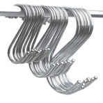 8cm Stainless Steel S Shape Hooks Kitchen Hanger Rack Clothes Hanging Plant Holders - 10PCS