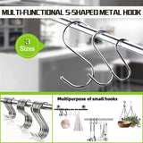 12cm Stainless Steel S Shape Hooks Kitchen Hanger Rack Clothes Hanging Plant Holders - 5PCS - Front View