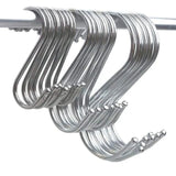 12cm Stainless Steel S Shape Hooks Kitchen Hanger Rack Clothes Hanging Plant Holders - 5PCS - Side View