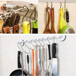 12cm Stainless Steel S Shape Hooks Kitchen Hanger Rack Clothes Hanging Plant Holders - 5PCS