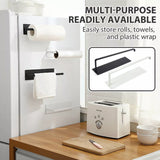 Self-Adhesive Paper Towel Holder Rack for Kitchen Rolls and Wrap Storage - White x 1 unit