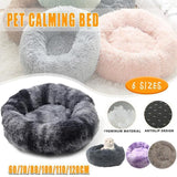 Coffee Cat Bed Pet Bed Dog Donut Nest Calming Deep Sleeping Soft Plush Kennel Washable - 120CM