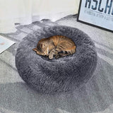 Coffee Cat Bed Pet Bed Dog Donut Nest Calming Deep Sleeping Soft Plush Kennel Washable - 120CM - Close-Up Angle