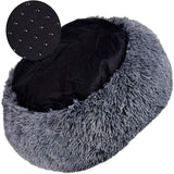 Coffee Cat Bed Pet Bed Dog Donut Nest Calming Deep Sleeping Soft Plush Kennel Washable - 120CM - Low Angle