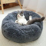 Coffee Cat Bed Pet Bed Dog Donut Nest Calming Deep Sleeping Soft Plush Kennel Washable - 120CM