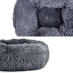Coffee Cat Bed Pet Bed Dog Donut Nest Calming Deep Sleeping Soft Plush Kennel Washable - 100CM