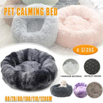 Coffee Cat Bed Pet Bed Dog Donut Nest Calming Deep Sleeping Soft Plush Kennel Washable - 60CM