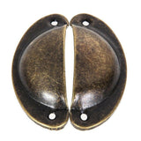 6X Cupboard Door Cabinet Cup Drawer Furniture Retro Antique Pull Shell Handle - Green Bronze