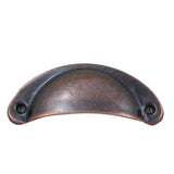 6X Cupboard Door Cabinet Cup Drawer Furniture Retro Antique Pull Shell Handle - Green Bronze - Extra Image