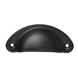 6X Cupboard Door Cabinet Cup Drawer Furniture Retro Antique Pull Shell Handle - Black - Low Angle