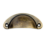 6X Cupboard Door Cabinet Cup Drawer Furniture Retro Antique Pull Shell Handle - Red Bronze - Rear View