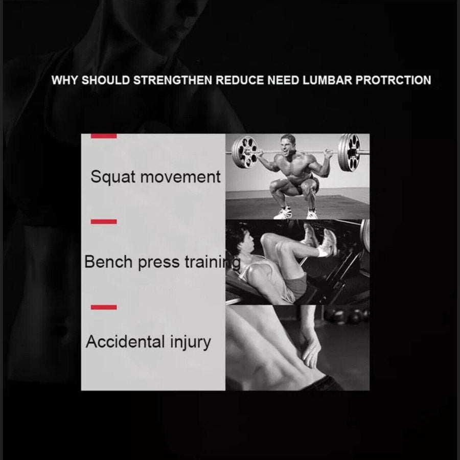 Fitness Weight Lifting Belt Barbell Dumbell Training Back Support Men Women M - Red-M