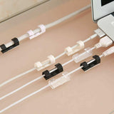 20PCS Cable Clips Management Holder Cord Wire Line Organizer Self-Adhesive M - M Size - Black x 20 PCS - Top-Down View