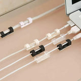 16PCS Cable Clips Management Holder Cord Wire Line Organizer Self-Adhesive L - L Size - White x 16 PCS - 45-Degree Angle
