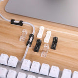 16PCS Cable Clips Management Holder Cord Wire Line Organizer Self-Adhesive L - L Size - Black x 16 PCS - Rear View