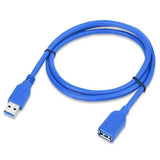 Super speed Usb 3.0 Male To Female Data Cable Extension Cord For Laptop Pc Camera - 1M - Close-Up Angle