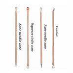 Stainless Steel Blackhead Remover Tools Set with Pimple Extractors 4 Pieces - Black