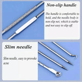 Stainless Steel Blackhead Remover Tools Set with Pimple Extractors 4 Pieces - Black - Rear View