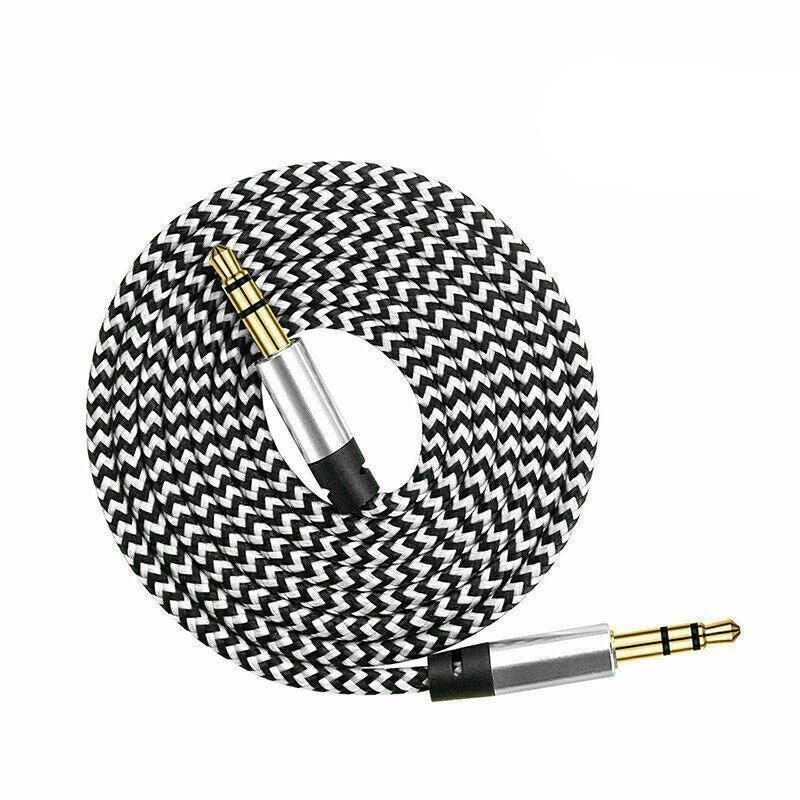 AUX Cable 3.5mm Stereo Audio Input Extension Male to Male Auxiliary Car Cord - White