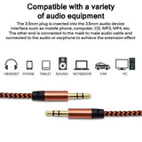 AUX Cable 3.5mm Stereo Audio Input Extension Male to Male Auxiliary Car Cord - White - Top-Down View