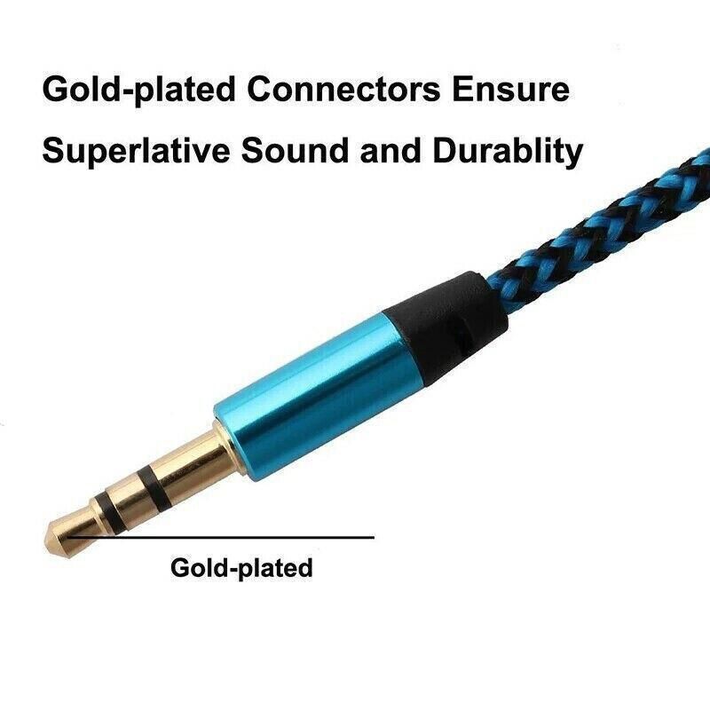 AUX Cable 3.5mm Stereo Audio Input Extension Male to Male Auxiliary Car Cord - Orange
