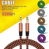 AUX Cable 3.5mm Stereo Audio Input Extension Male to Male Auxiliary Car Cord - Green - Front View
