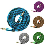 AUX Cable 3.5mm Stereo Audio Input Extension Male to Male Auxiliary Car Cord - Green - Side View